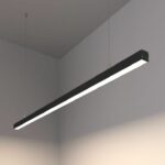 Suspension LED linéaire moderne – corps noir